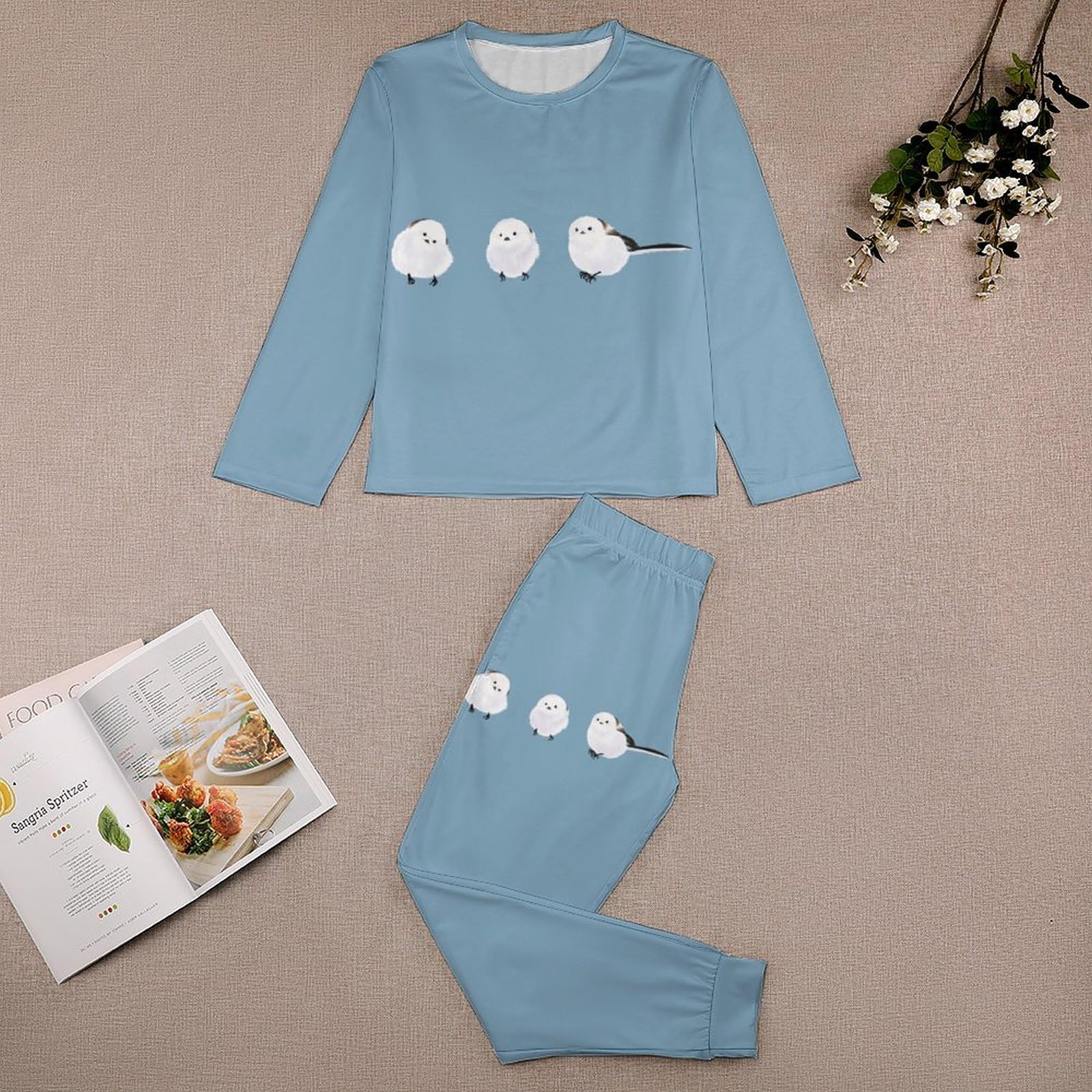 Amazon.co.jp: キッズ パジャマ シマエナガ かわいい 鳥 子供服 上下
